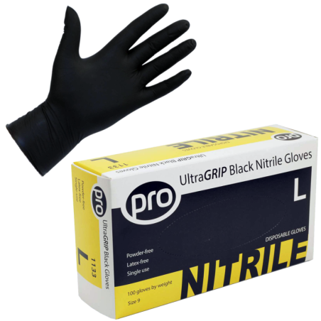 Black Nitrile Gloves Powder-Free UltraGRIP AQL 1.5 (Case of 1000)
